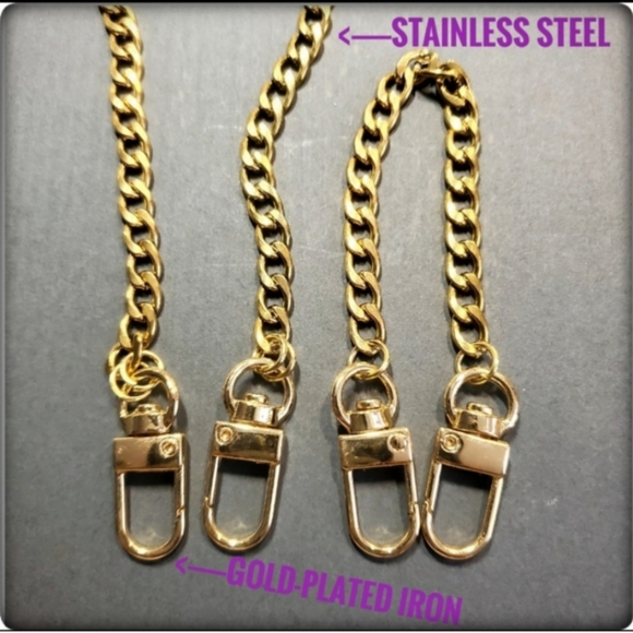 #322 Authentic LOUIS VUITTON Lock Key Set Padlock Brass Polished Chain Necklace - Picture 8 of 9